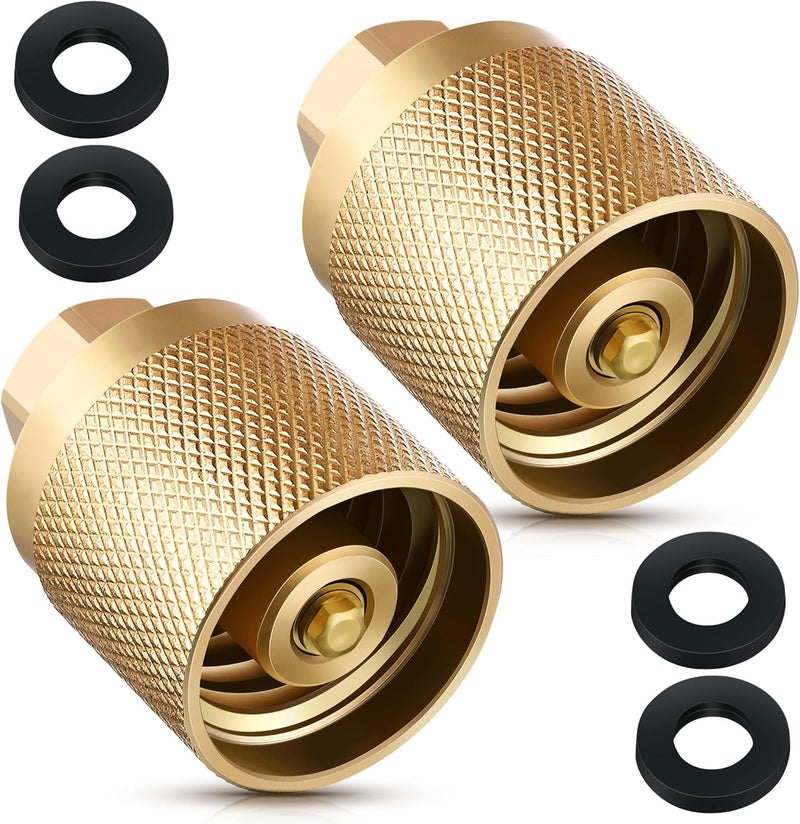 Datanly 2 Pack Forklift Connector Female, Replacement for 7141F Propane Tank Connector, 1-1/4" Female Inlet x 1/4" NPT Female Outlet, with 4 Pcs Rubber O Rings - Image 1
